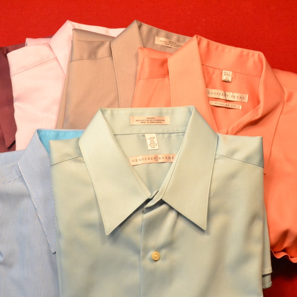 Lot of six Geoffrey Beene men's dress shirts
